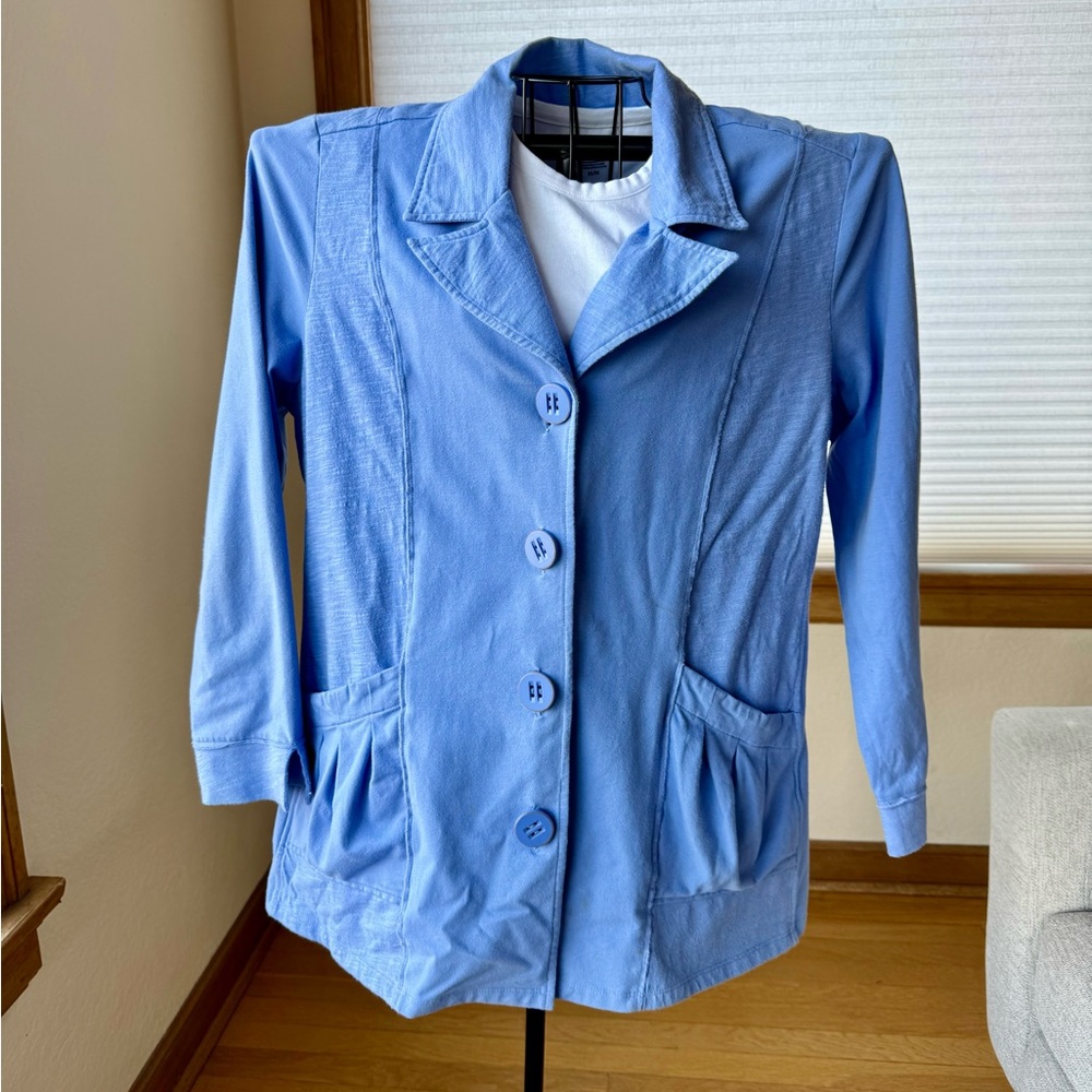 Habitat lavender/blue button front top